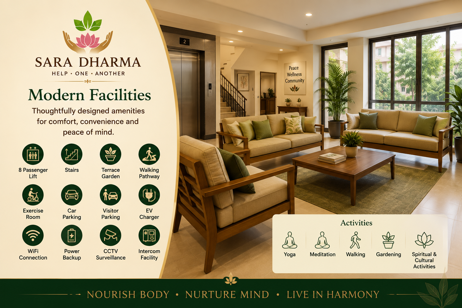 SaraDharma Facilities Banner